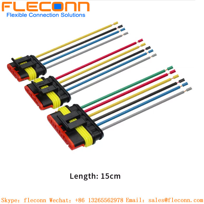 Custom Amp 1.5 Superseal Series 2p 3p 4p 5p 6p Waterproof Automotive Connector Wire Harness