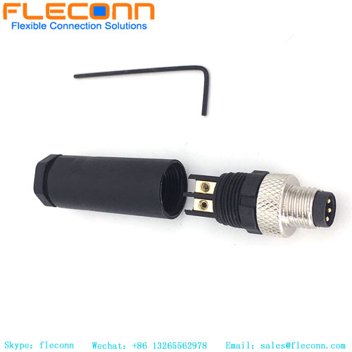 M8 Connector 3 Pin, Male, Field Wireable