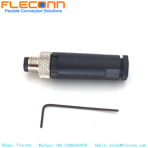 M8 Connector 3 Pin, Male, Field Wireable
