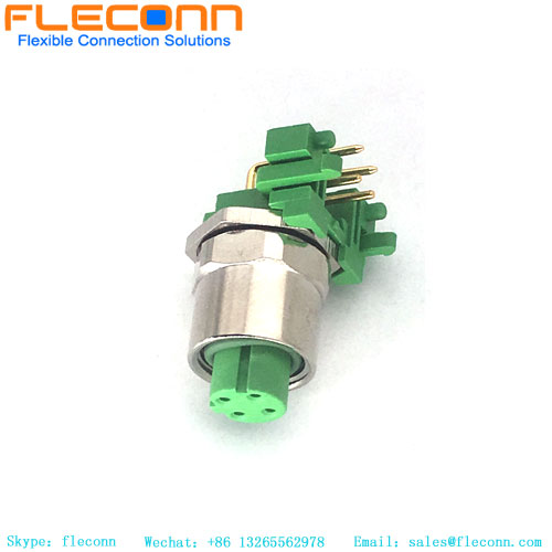 M12 Right Angle Panel Mount Connector