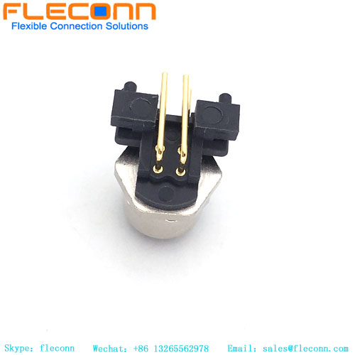 M12 4 Pin Female 90 Degree Right Angle Panel Mount Connector