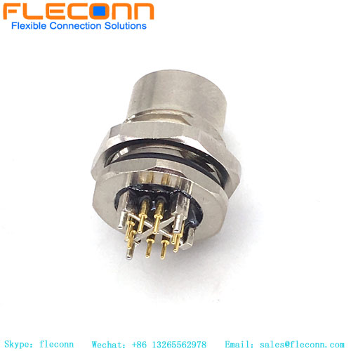 M12 8 Pin X-coded Female PCB Connector M12 8 Pin X-coded Female PCB Connector