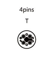 M12 T-coding 4 pos male contact arrangement