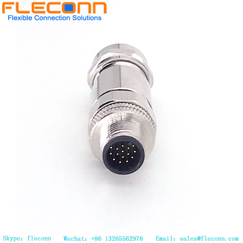 M12 17 Pin Circular Metal Shield Connector