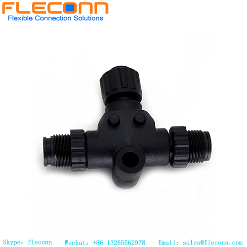 M12 T-Splitter Adapter, 3 4 5 6 8 Pin Female to 2 Male Connector M12 T-Splitter Adapter, 3 4 5 6 8 Pin Female to 2 Male Connector
