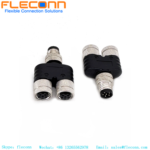 IP67 IP68 T-Coupler M12 a-coded 2xmale, 1xfemale IP67 IP68 T-Coupler M12 a-coded 2xmale, 1xfemale