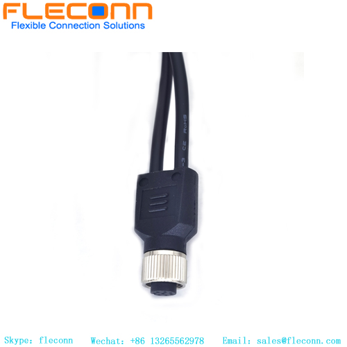M12 Y Shape Waterproof Overmolded Cable
