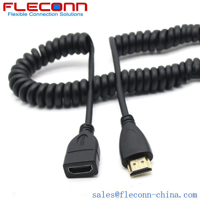 HDMI Male To Female Spring Extension Cable HDMI Male To Female Spring Extension Cable