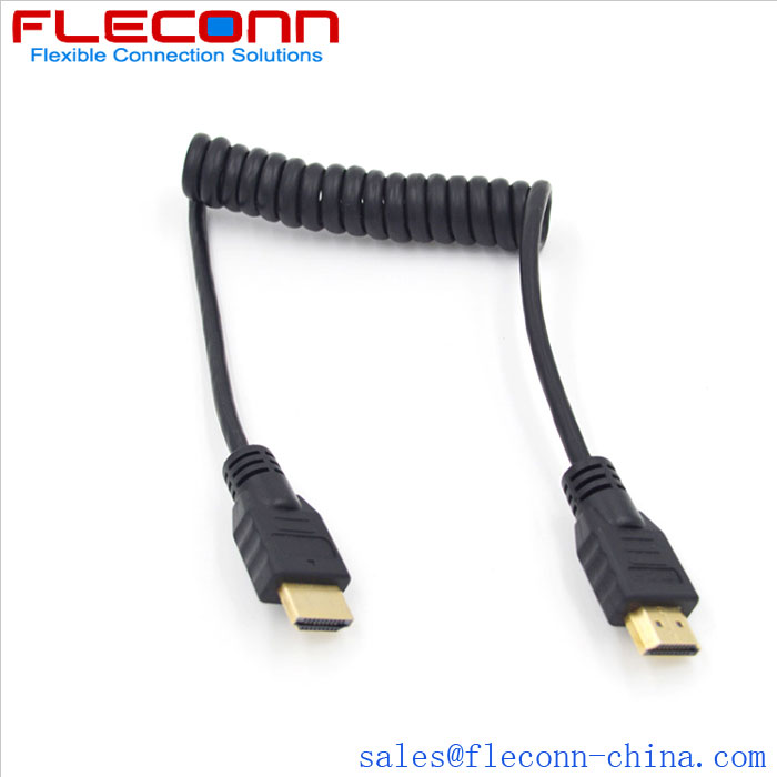 Standard HDMI to HDMI coiled spring wire A to A Standard HDMI to HDMI coiled spring wire A to A