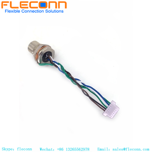 M8 6 Pin Front Fastening Connector With JST Connector Wire Harness