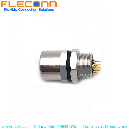 M8 4 Pos Female Rear Panel Mount Connector M8 4 Pos Female Rear Panel Mount Connector