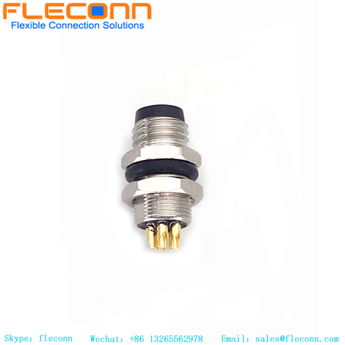M8 5 Pin Male Panel Mount Connector