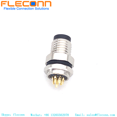 M8 8 Pin Front Fastened Mount Connector