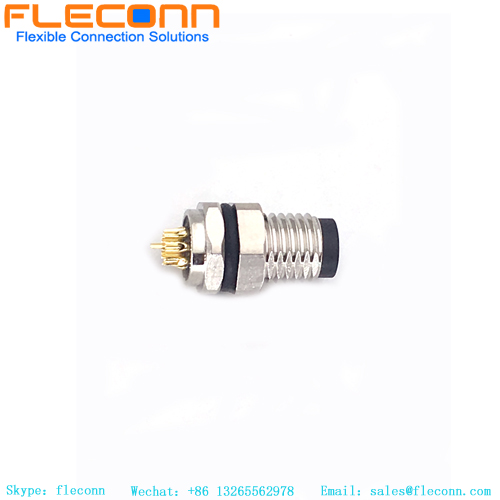 M8 Male Panel Mount Connector with Solder M8 Male Panel Mount Connector with Solder