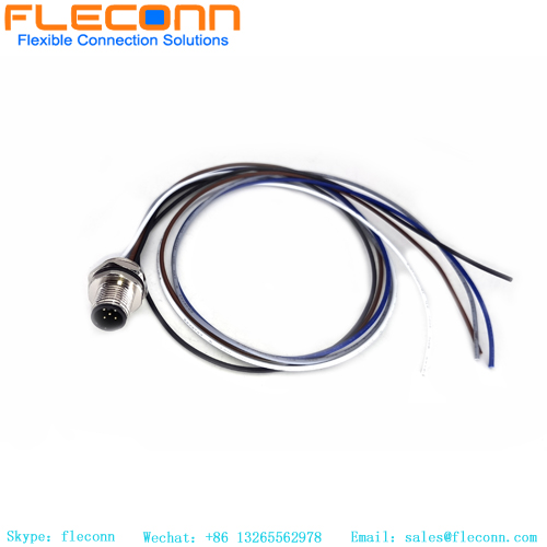 M12 5 Pin Male Panel Mount Connector Cable