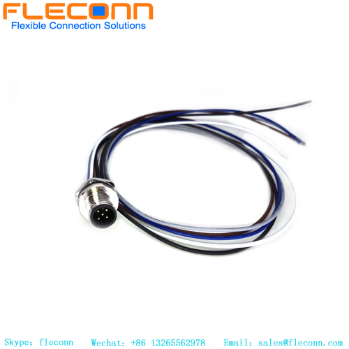 M12 5 Pin Male Panel Mount Connector Cable
