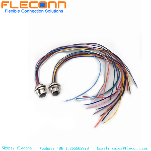 M12 12 Pin Front Panel Mount Connector With Cable
