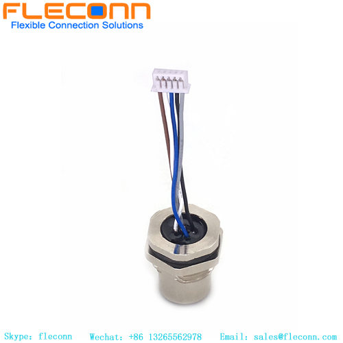 M12 5 Pin A-coded Female Front Fastened Connector Cable