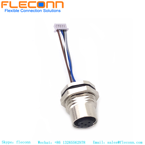 M12 5 Pin A-coded Female Front Fastened Connector Cable M12 5 Pin A-coded Female Front Fastened Connector Cable