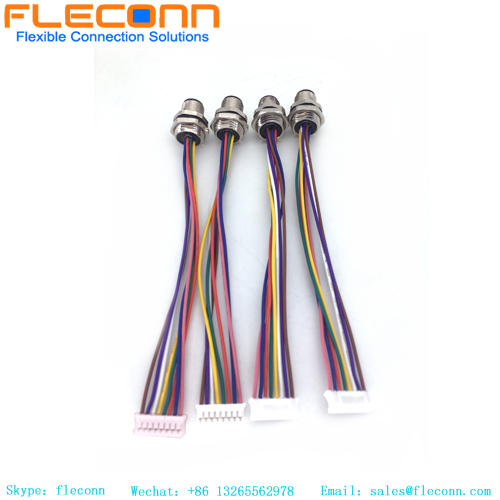 M12 8 Pin Front Panel Mount Connector With JST Series Connector Wire Harness M12 8 Pin Front Panel Mount Connector With JST Series Connector Wire Harness