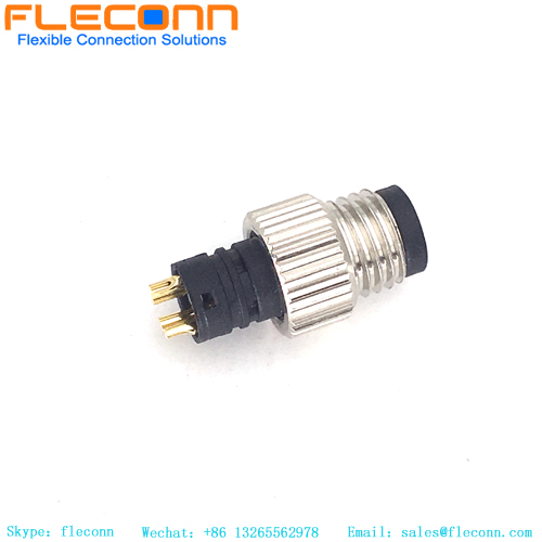 M8 4 Pin Male Overmolded Socket