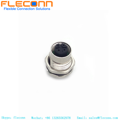 M12 3 Pin Rear Mount PCB Connector M12 3 Pin Rear Mount PCB Connector