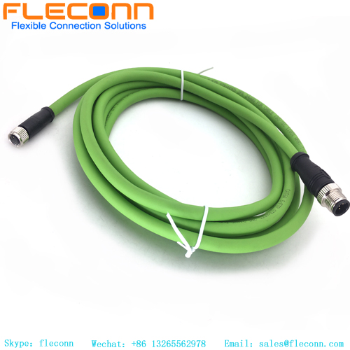 M12 5 Pin B-coded To M8 4 Pin Connector Cable