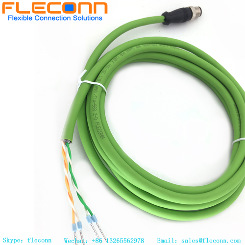 M12 5 Pin Male Connector Cable With Terminal
