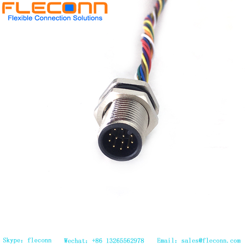 M12 12 Pos Panel Mount Connector With Molex 510211200 Connector Wire Harness M12 12 Pos Panel Mount Connector With Molex 510211200 Connector Wire Harness