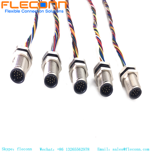 M12 12 Pin Male Front Fastened Connector Cable M12 12 Pin Male Front Fastened Connector Cable