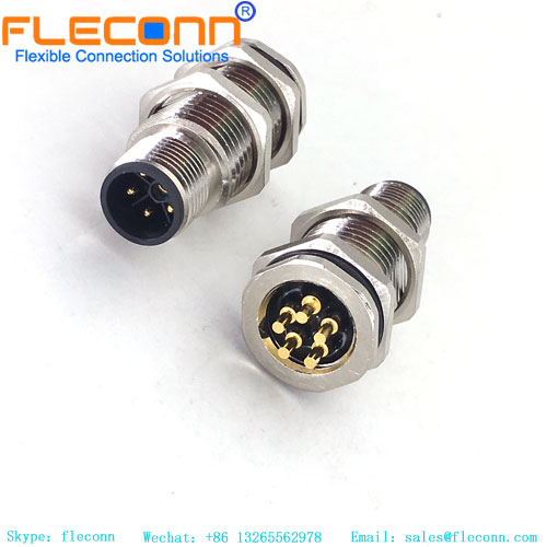 M12 Power L-Coded 5-Pin Panel Mount Connector M12 Power L-Coded 5-Pin Panel Mount Connector