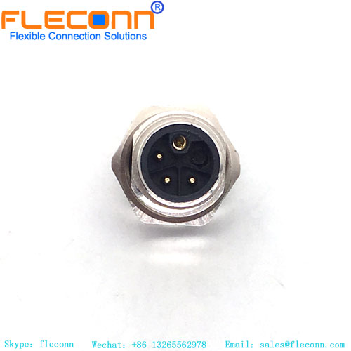M12 5 Pin Power Connector,Panel Mount ,Male ,L-Code M12 5 Pin Power Connector,Panel Mount ,Male ,L-Code