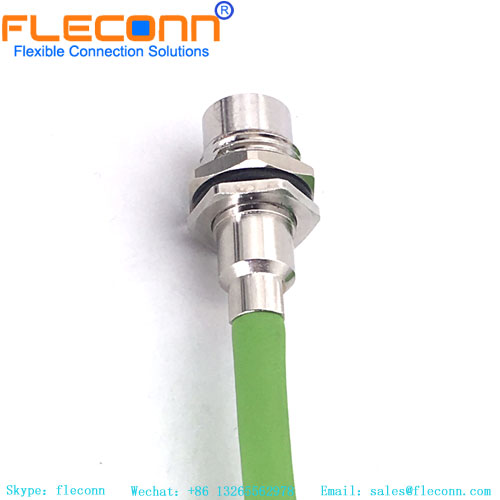 M12 D-Coded Female Panel Mount Connector Cable