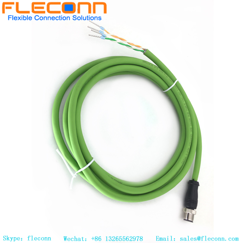M12 5 Pin Male Connector Cable With Terminal