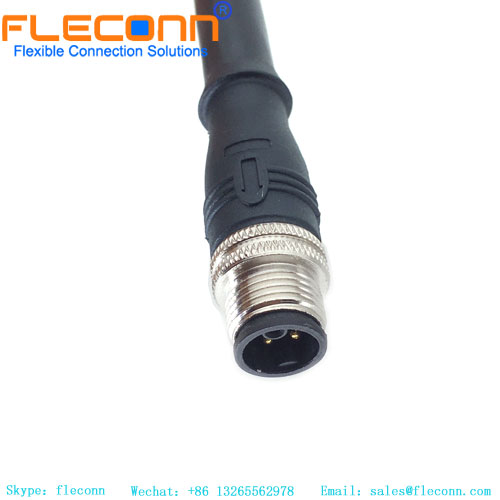 M12 K-Coded Connector 4+PE 5pin Male Molded Power Cable