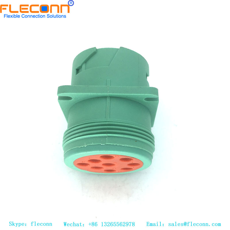 Deutsch HD10-9-1939P-P080, Housing for Male Terminals, Wire-to-Wire, 9 Position, Sealable, Green