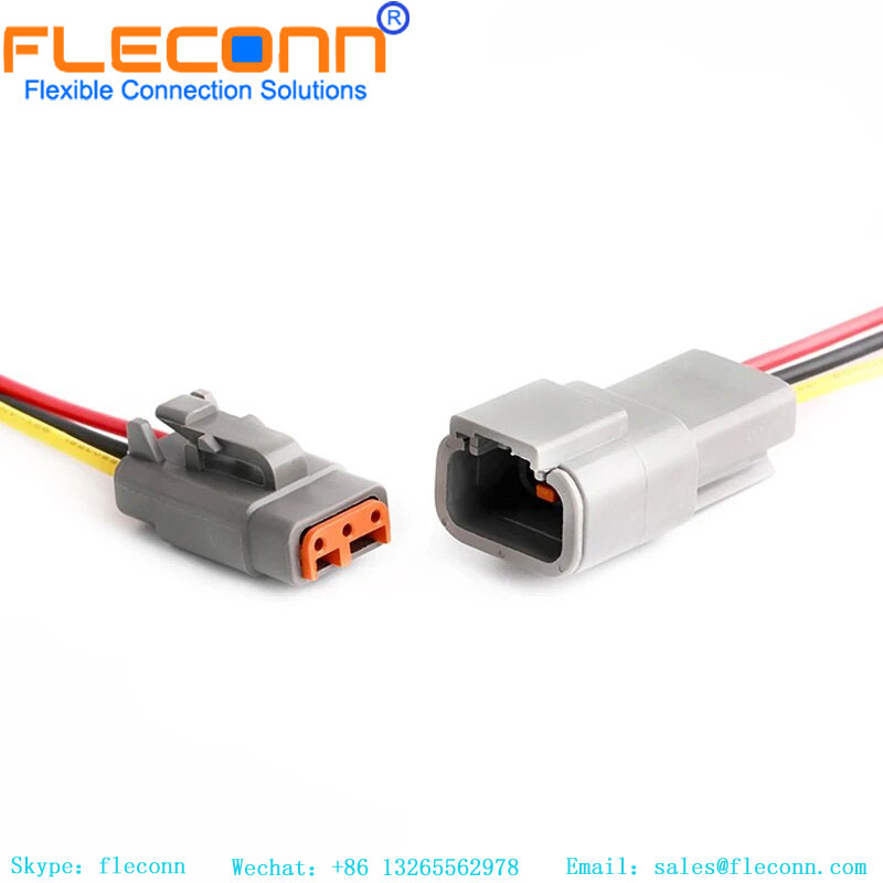 Deutsch 3 Pin Automotive Sealed Electric Plug Waterproof Connector Wire Harness DTM Series DTM06-3S DTM04-3P Deutsch 3 Pin Automotive Sealed Electric Plug Waterproof Connector Wire Harness DTM Series DTM06-3S DTM04-3P