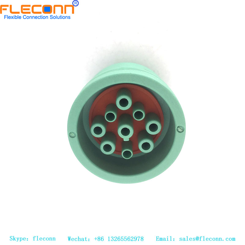 Green 9 Pin waterproof circular connector plug HD17-9-1939S-P080