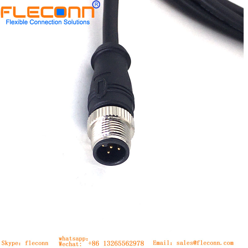 M12 Female Cable, 5 Pin Waterproof PUR Jacket Cable Assembly
