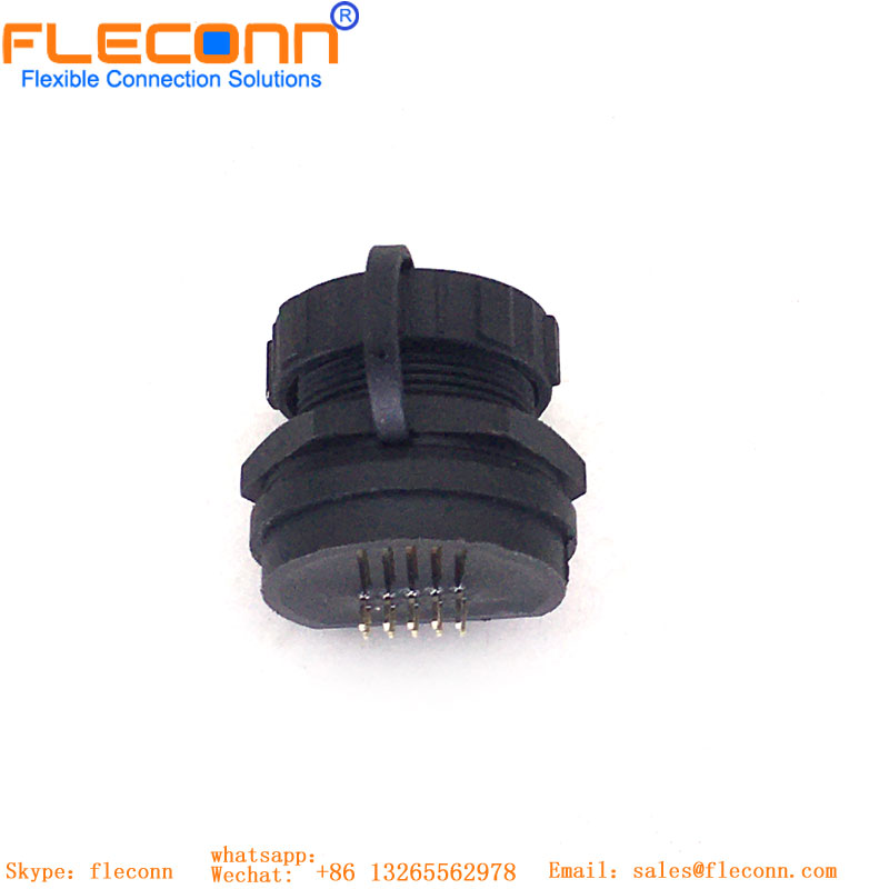 Waterproof USB C with board mount solder pins