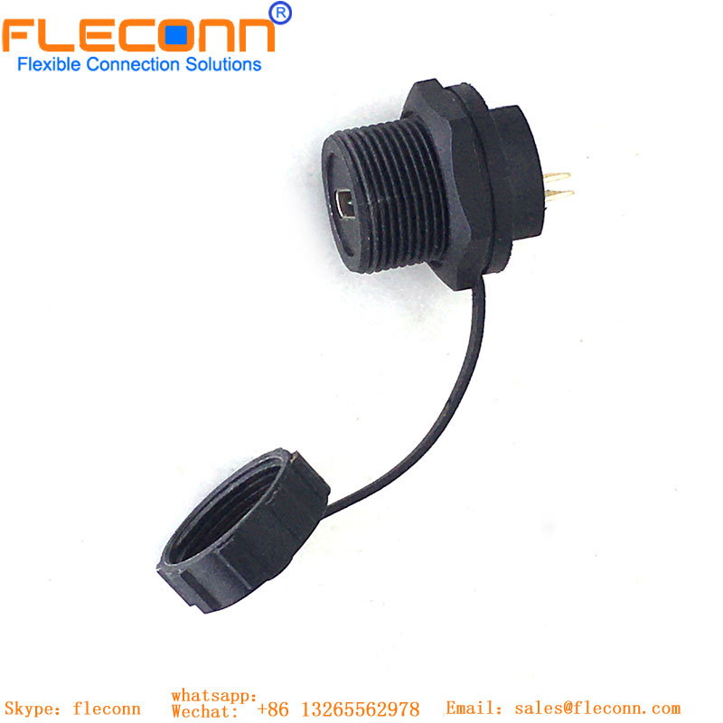 Waterproof USB C with board mount solder pins