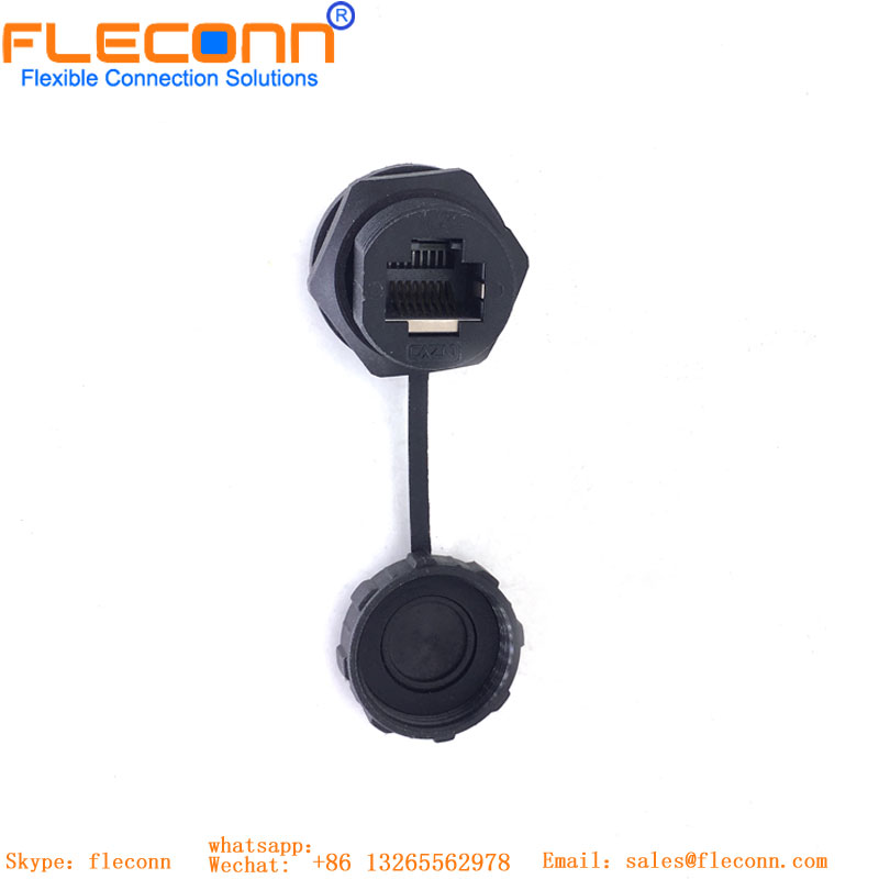 Waterproof RJ45 Connector with board mount solder pins