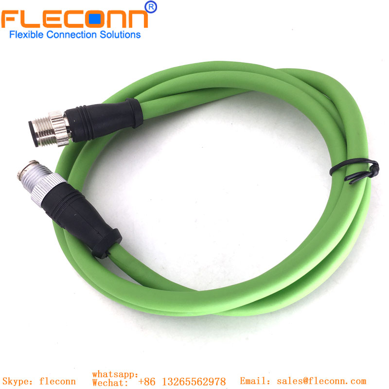 M12 D-coded To X-coded Ethernet Cable