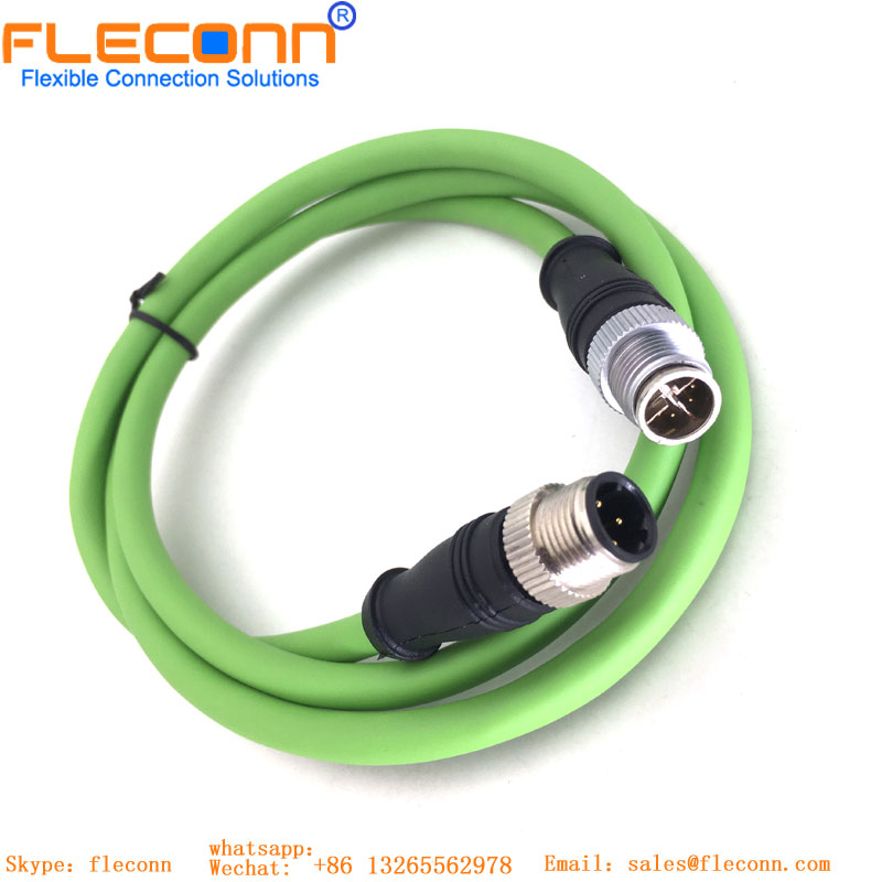 M12 Male To Male Connector Cable