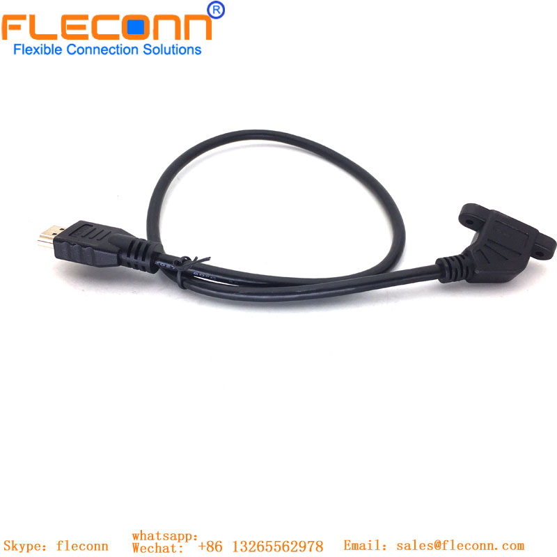HDMI Male To Female 45 Degree Cable With Ear HDMI Male To Female 45 Degree Cable With Ear