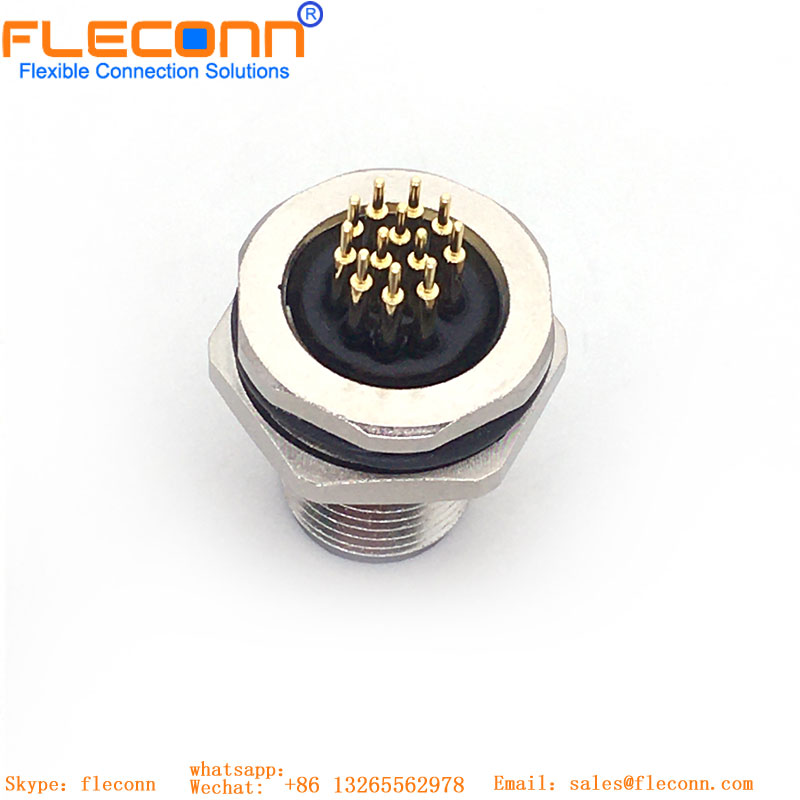 M12 12 Pos PCB Mount Connector M12 12 Pos PCB Mount Connector