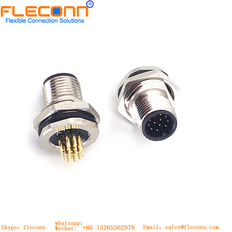 M12 12 Pin A-coded Straight Panel Mount Socket M12 12 Pin A-coded Straight Panel Mount Socket