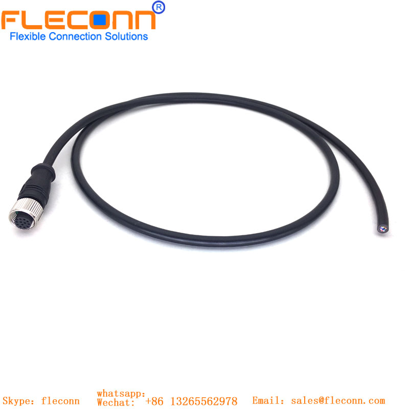 M12 12 Pin A-coded Female Connector Cable