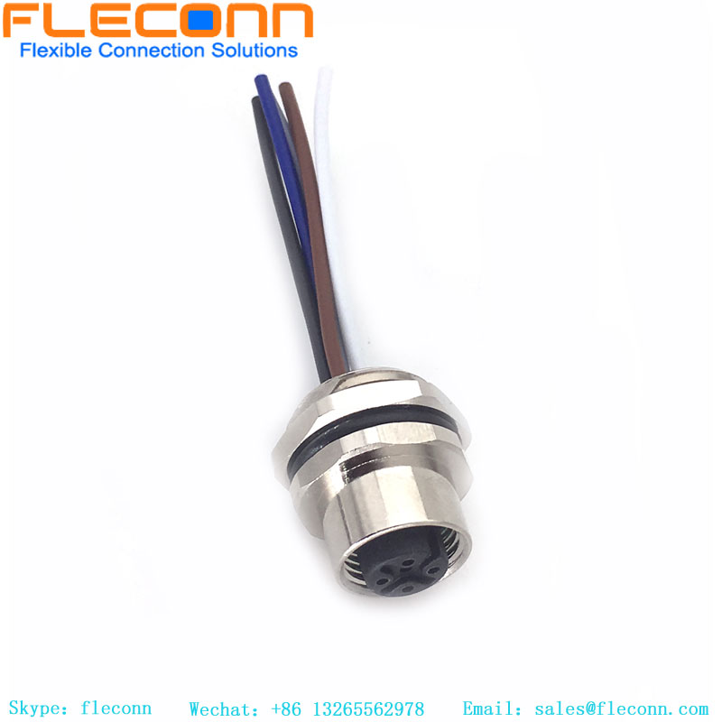 M12 5 Pin Panel Mount Connector Cable M12 5 Pin Panel Mount Connector Cable