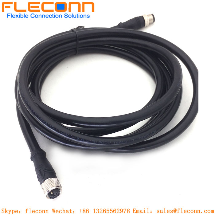 M12 L-Coded 4+PE Male Connector Cable